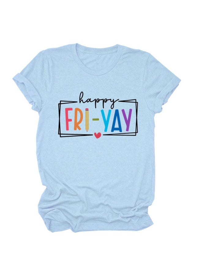 Teacher Shirts Women Happy Friday Shirt Teacher Friyay T-Shirt Teacher Appreciation Graphic Tees Funny Weekend Tops - Image 1