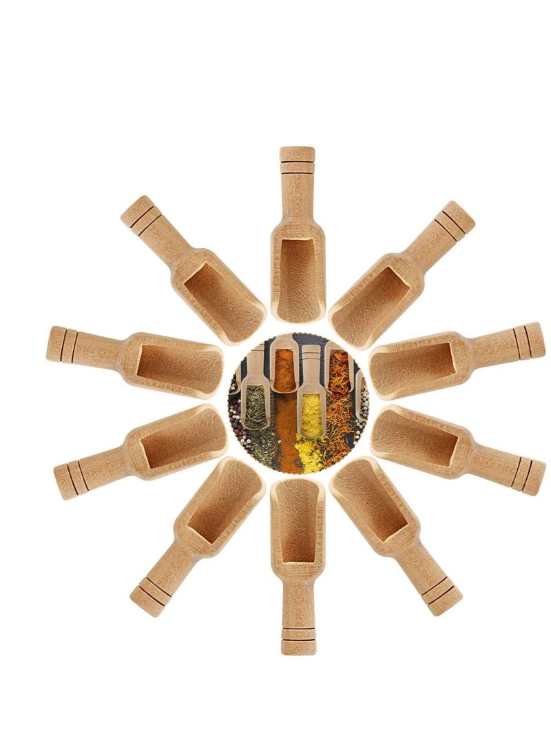 NIBEMINENT 10 pcs Mini Wooden Spoons，Mini Bamboo Spoons for Bath Salts, Tea Scoop, Washing Powder Spoon，Wooden Candy Spoon - Image 1