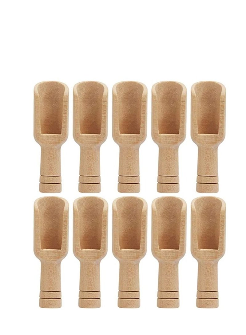 NIBEMINENT 10 pcs Mini Wooden Spoons，Mini Bamboo Spoons for Bath Salts, Tea Scoop, Washing Powder Spoon，Wooden Candy Spoon - Image 4