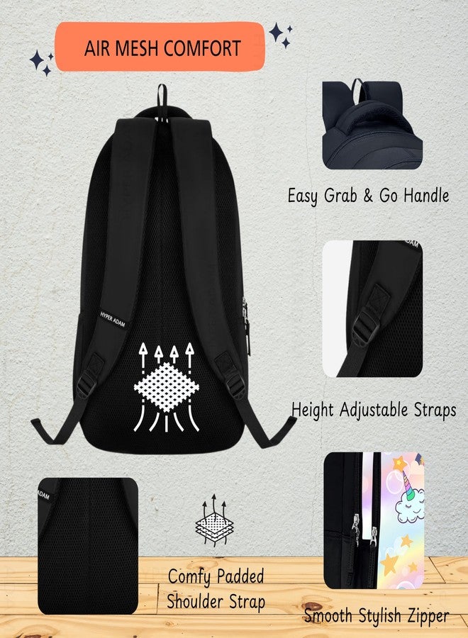 Hyper Adam 35L Rainbow Patel Latest And Trendy Stylish Waterproof College/Casual/School Bag/Backpack For Kids, Boys, Girls, Men And Women | For Everyday Use Extra Pouch Included - Image 3