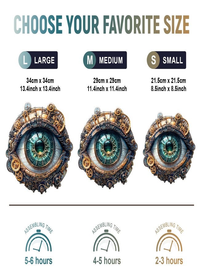 Purdicra Wooden Puzzles for Adults - Mechanical Eyes Wooden Jigsaw Puzzle, Unique Animal Shaped Wood Puzzles Adult, Christmas Birthday Gifts for Friends/Family, Home Decor 13.4 * 13.4in 260pcs - Image 3