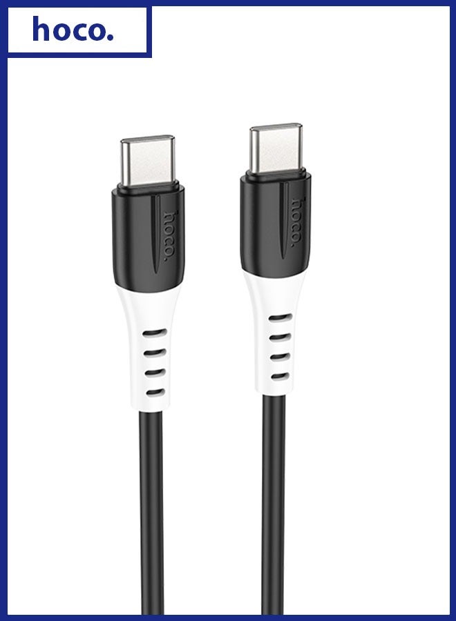 hoco. X82 Type-C to Type-C 60W Silicone Charging Data Cable – Fast Charging & High-Speed Data Transfer – Durable, Flexible Silicone Jacket for Tangle-Free Use – Compatible with Smartphones, Laptops & Tablets – 1 Meter Length for Everyday & Travel Use  - Image 1