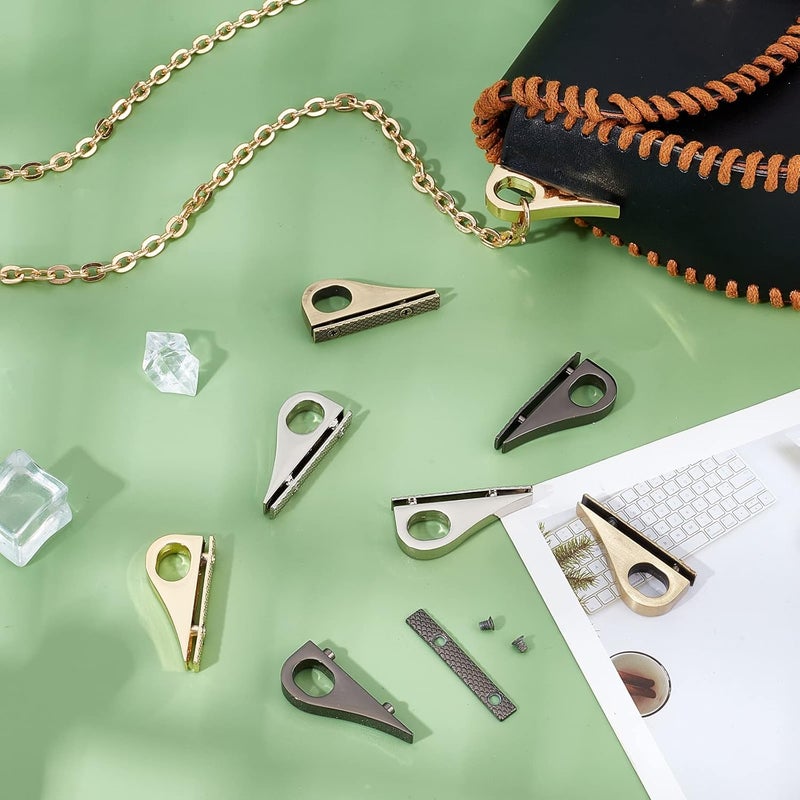 comfrt 8 Sets Purse Side Clip Buckles, 4 Colors Strap Connector Clasp Purse Suspension Clasp Metal Clip Hardware Handbag Chain Link Clip Buckles Hanging Clasp DIY Handmade Bag Making Accessories - Image 5