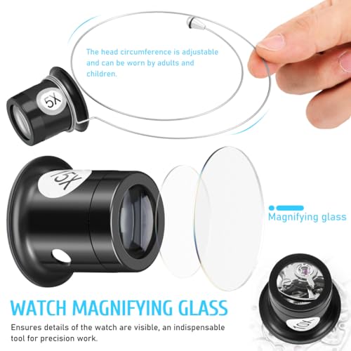 KALLORY Jewelers Portable Monocular Magnifier Magnifying Glass Eye Loop Magnifier Lens Watch Jewelry Experimental Repair Tool for Textile Optical Circuit Coins - Image 2