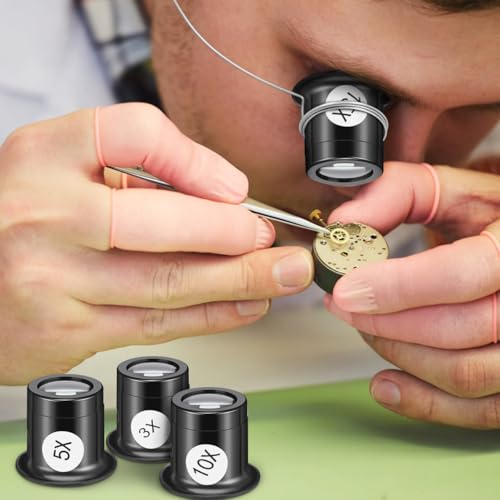 KALLORY Jewelers Portable Monocular Magnifier Magnifying Glass Eye Loop Magnifier Lens Watch Jewelry Experimental Repair Tool for Textile Optical Circuit Coins - Image 5