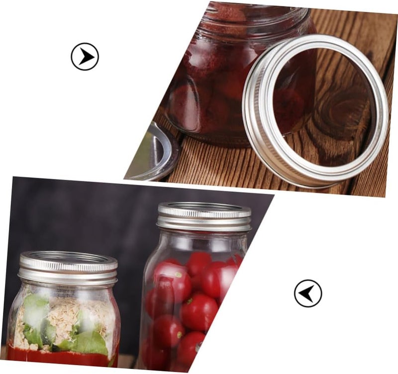 ABOOFAN 20pcs Silver Tinplate Mason Jar Lids Wide Mouth 86mm Reusable Can Sealing Caps Multipurpose Jar Covers for Canning and Food Storage - Image 2