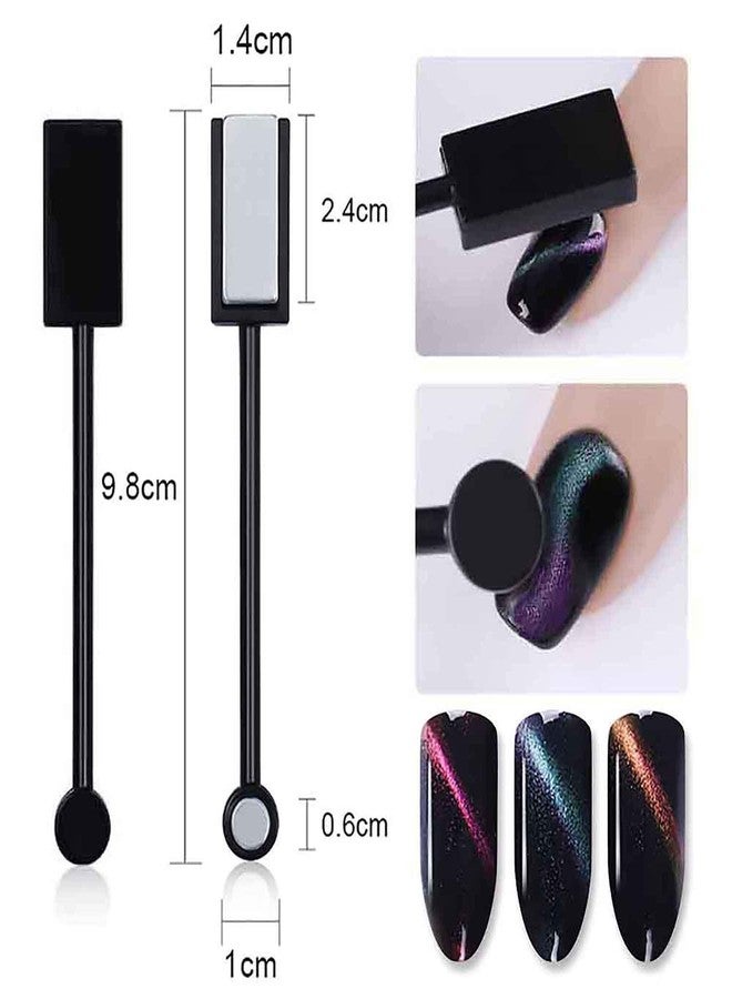 SILPECWEE 5Pcs Nail Magnet 3d Cat Eye Nail Polish Pens Magnet for Nails Dual-Ended Magnetic Stick Nail Design Tools Nail Art Accessories for DIY& Salon - Image 2