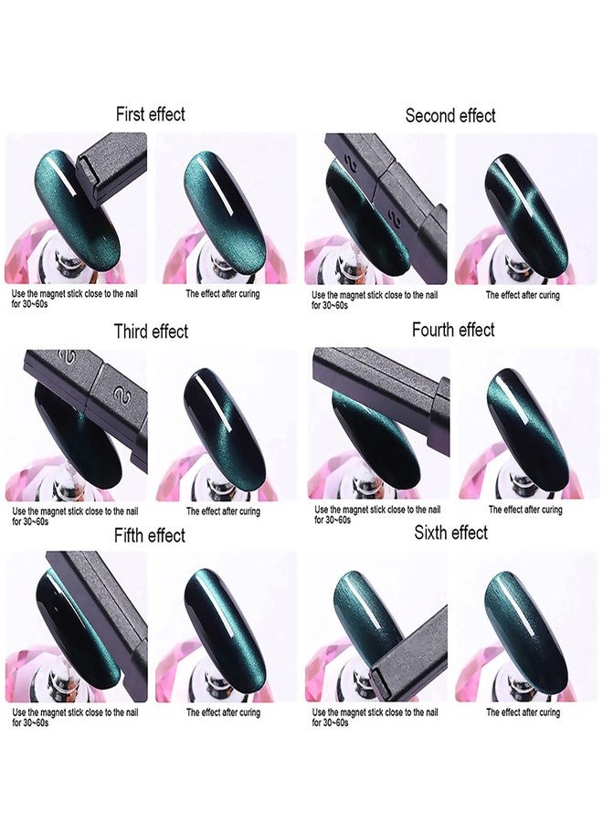 SILPECWEE 5Pcs Nail Magnet 3d Cat Eye Nail Polish Pens Magnet for Nails Dual-Ended Magnetic Stick Nail Design Tools Nail Art Accessories for DIY& Salon - Image 5