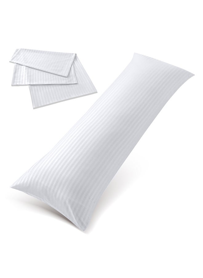 Hotel Linen Klub - Hotel Linen Klub Long Body 1Pc Stripe Pillowcase - 100% Microfiber  with envelope closure, Soft and Durable Quality, Size : 45 x 125cm , White - Image 1