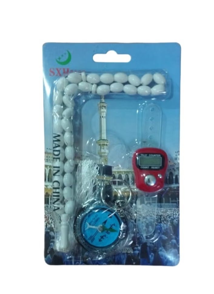 Generic Set (Rosary + Compass + Electronic Counter Rosary Ring) For Tasbeeh And Dhikr And Ideal Gifts - Multicolor  - Image 3