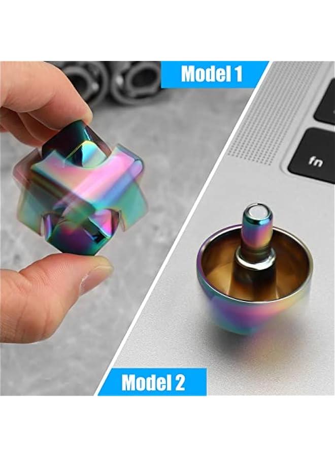 Infinity Gear Fidget Cube Spinner for Kid Adult, Transformable Spinning Top Metallic Fidget Toys for Anti-Anxiety Stress Relief Autism Finger Hand Spinner, 2-in-1 Cube Toy for Desk Office Classroom  - Image 5