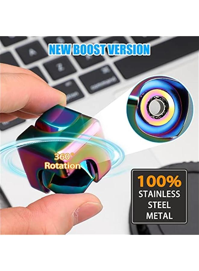 Infinity Gear Fidget Cube Spinner for Kid Adult, Transformable Spinning Top Metallic Fidget Toys for Anti-Anxiety Stress Relief Autism Finger Hand Spinner, 2-in-1 Cube Toy for Desk Office Classroom  - Image 3