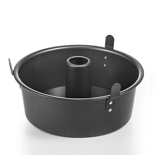 HONGBAKE Angel Food Cake Pan with Removable Bottom, 10 Inch Tube Pan, Nonstick Pound Cake Pans for Baking, Chiffon Cake Mold, 16-Cup, Heavy Duty - Dark Grey - Image 1
