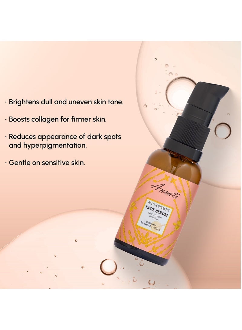 Anvati Vitamin C Serum for face – Vitamin Illuminating with Hyaluronic Acid – Wrinkles and Dark Spot Correcting Glow serum – Face Moisturizer with Vitamin C and Hyaluronic Acid -30ml - Image 4