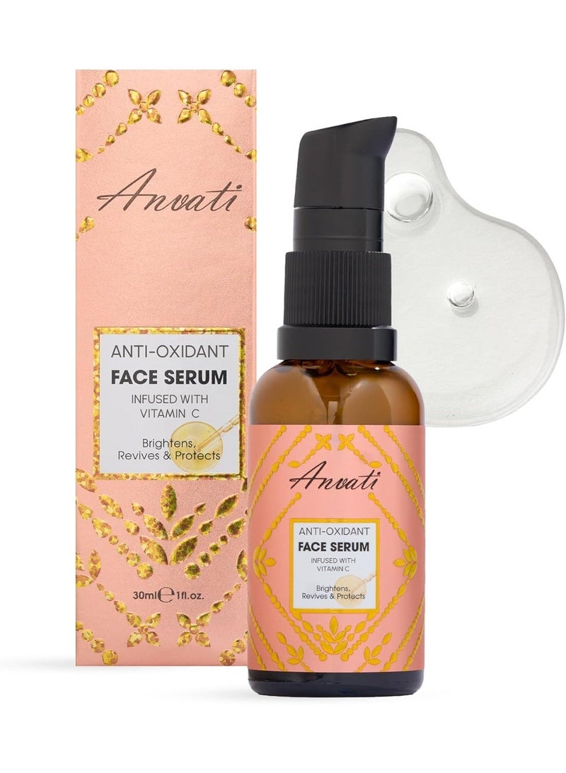 Anvati Vitamin C Serum for face – Vitamin Illuminating with Hyaluronic Acid – Wrinkles and Dark Spot Correcting Glow serum – Face Moisturizer with Vitamin C and Hyaluronic Acid -30ml - Image 1