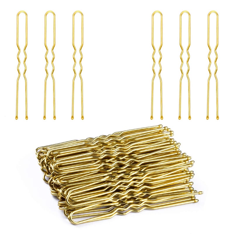 U Shaped Hair Pins IKOCO 24inch Bun Hair Pins for Women with Storage Box Gold