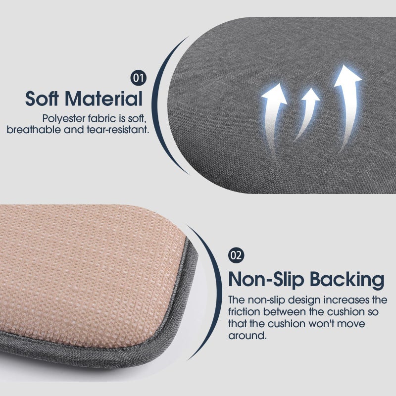 TushGuard Chair Cushions, 4 Pack Memory Foam Chair Pads, Seat Cushion, Kitchen Chair Cushions Set of 4, Anti-Slip Backing & Fixed Straps,Grey - Image 3