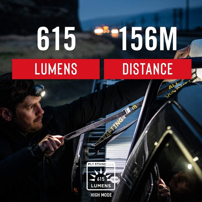 Coast Coast FL85 615 Lumen Dual Color Pure Beam Focusing LED Headlamp with Twist Focus Hinged Beam Adjustment Hard Hat Compatibility and Reflective Strap Red  - Image 4