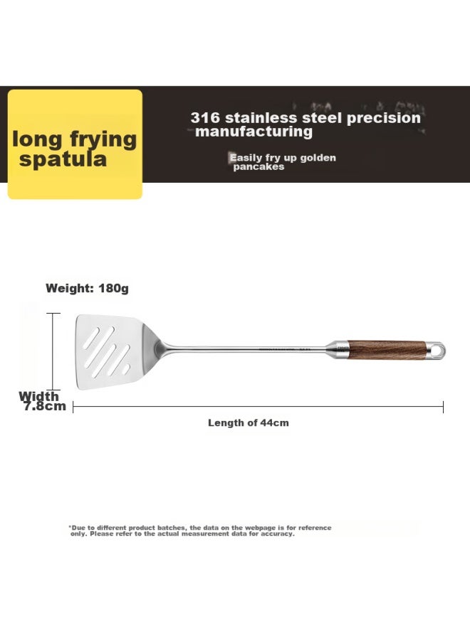 COOKER KING Chuidahuang Spatula, 316 Stainless Steel, Wok Spatula, Fish Spatula, Imported Rosewood Handle, Specially For Iron Pans, Extended Version  - Image 2