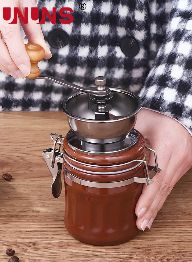 UNUNS Manual Coffee Grinder, Ceramic Coffee Bean Grinder Manual Burr Grinder, Antique Coffee Mill with Cast Iron Hand Crank for Making Mesh Coffee, Decoration, Best Gift  - Image 5