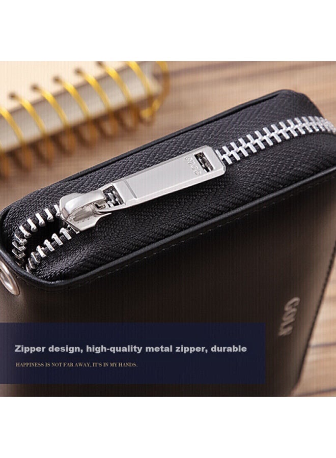 Golf Top-grain Leather Card Holder For Men, Anti-theft Multi-card Slots Bank Card Coin Purse Gift Box Set, Qixi Festival Gift For Boyfriend - Image 5