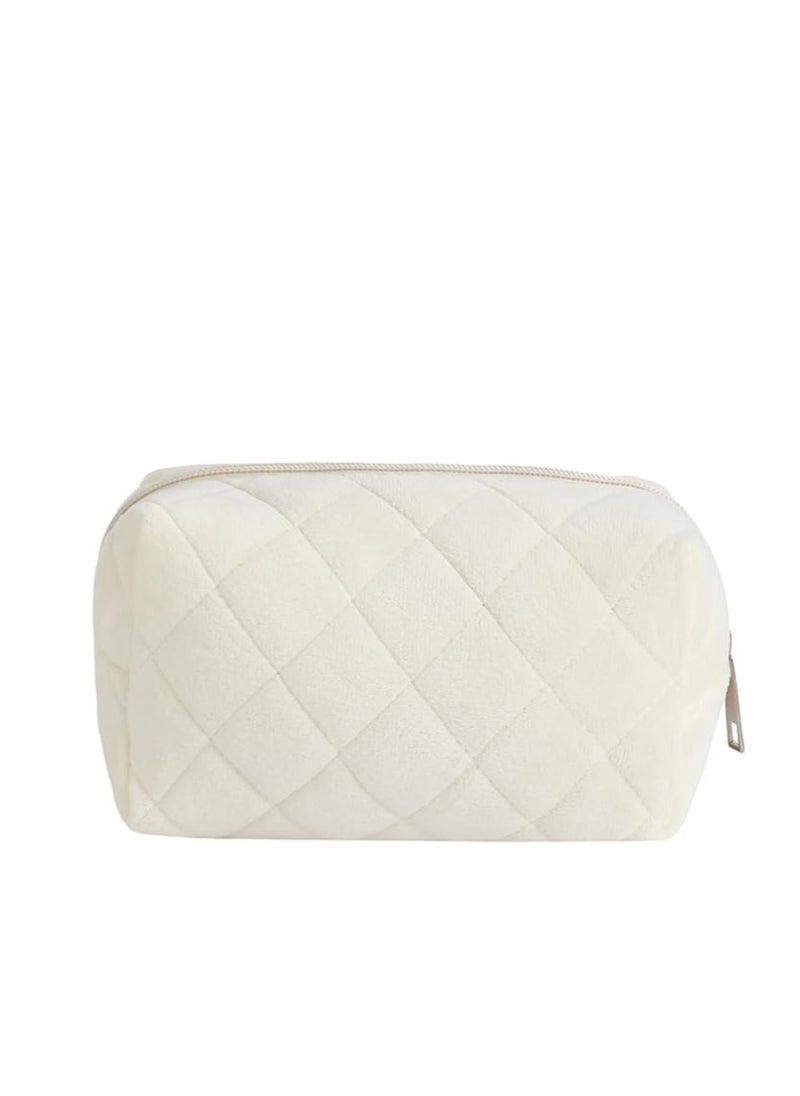 Lydztion - LYDZTION Plush Makeup Bag Cosmetic Bag for Women,Zipper Large Solid Color Travel Toiletry Bag Travel Make Up Toiletry Bag Washing Pouch - Image 1