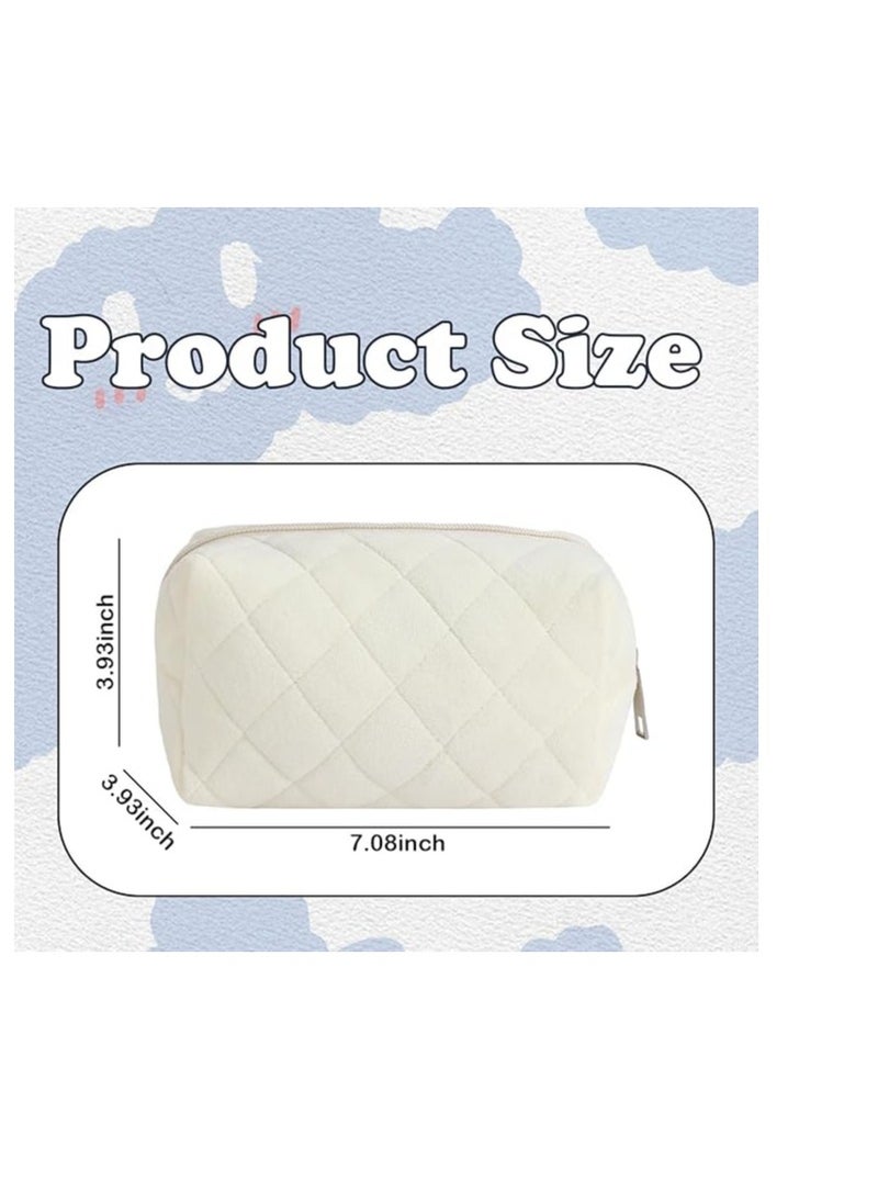 Lydztion - LYDZTION Plush Makeup Bag Cosmetic Bag for Women,Zipper Large Solid Color Travel Toiletry Bag Travel Make Up Toiletry Bag Washing Pouch - Image 1