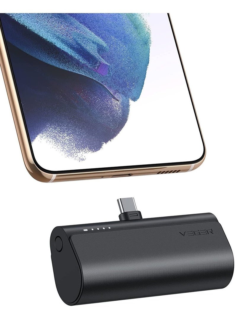 بنك طاقة ميني VEGER بسعة 5000 مللي أمبير، شاحن محمول سريع الشحن بقوة 20 واط، حزمة بطارية USB C متوافقة مع هواتف USB C سامسونج هواوي بيكسل والمزيد، أسود - Image 1