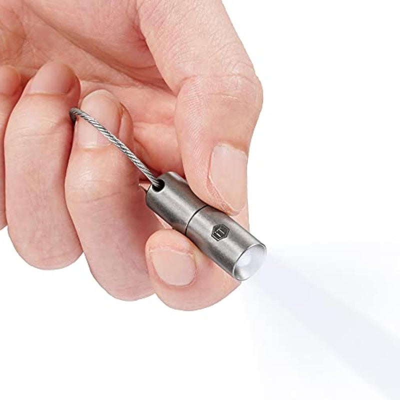 KeyUnity Titanium Mini LED Flashlight Keychain - Waterproof Torch for Outdoor Activities - Image 1