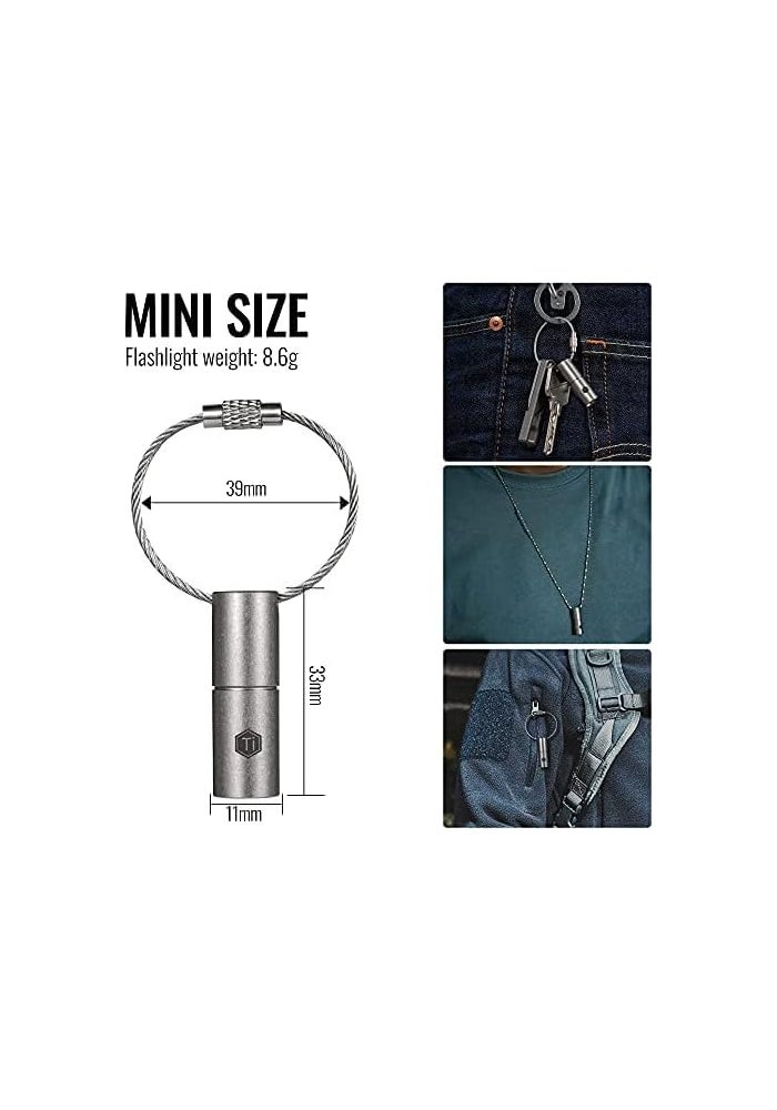 KeyUnity Titanium Mini LED Flashlight Keychain - Waterproof Torch for Outdoor Activities - Image 2