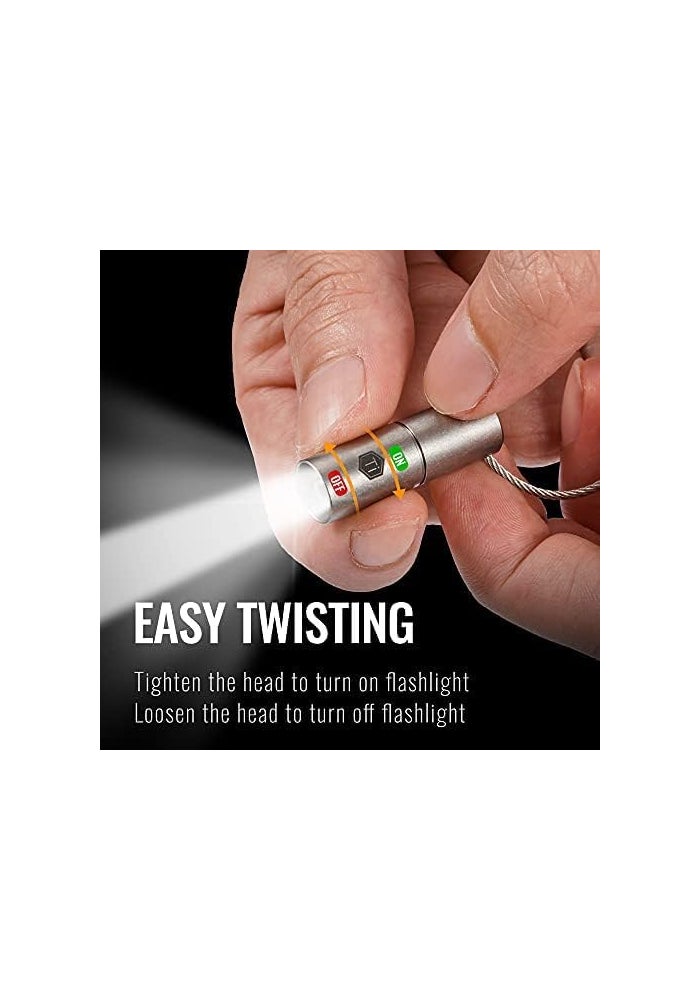 KeyUnity Titanium Mini LED Flashlight Keychain - Waterproof Torch for Outdoor Activities - Image 4
