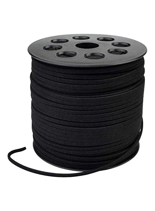 LWPITTY 3 مم × 100 ياردة حبل من جلد الغزال الأسود من الدانتيل من جلد الغزال مع بكرة لف لقلادة السوار والحرف اليدوية ذاتية الصنع - Image 1