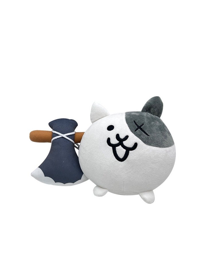 (33cm*22cm)Battle Cats game peripheral doll cat battle plush toy gift cat battle animal cushion cute doll sleeping pillow sofa cushion (1 cat) - Image 1