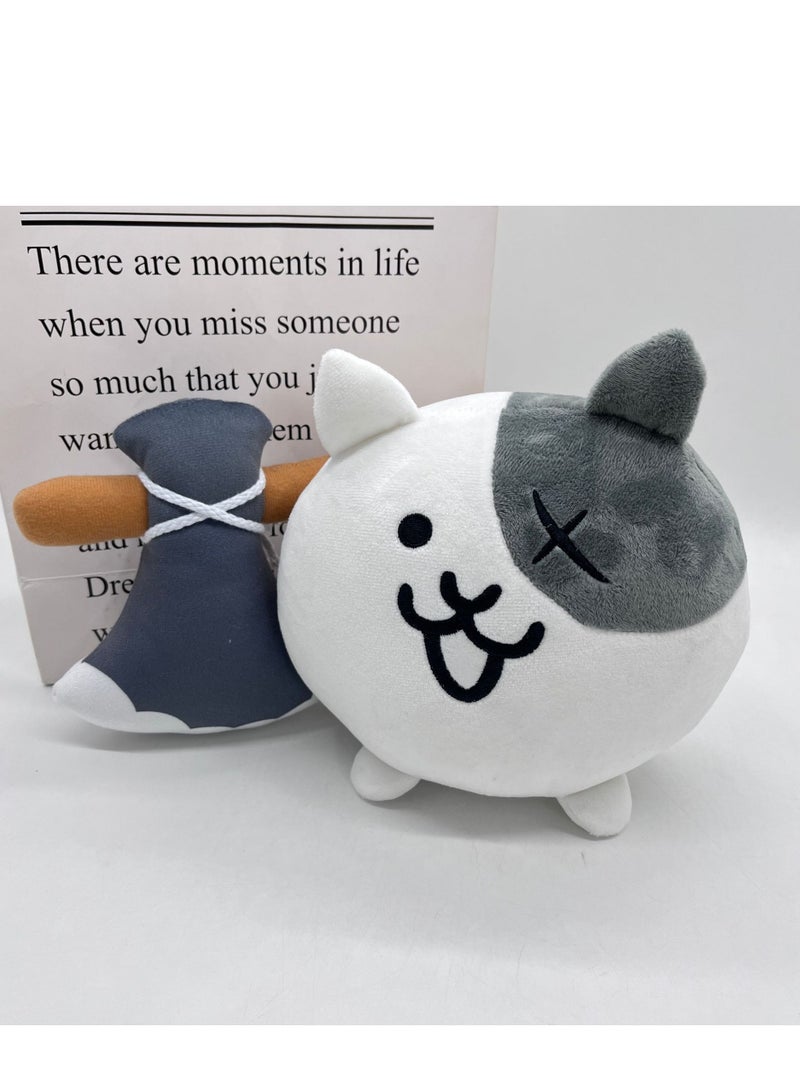 (33cm*22cm)Battle Cats game peripheral doll cat battle plush toy gift cat battle animal cushion cute doll sleeping pillow sofa cushion (1 cat) - Image 4