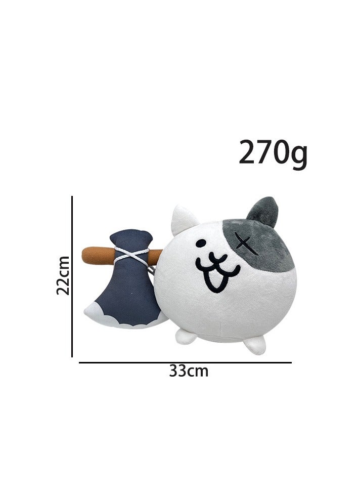 (33cm*22cm)Battle Cats game peripheral doll cat battle plush toy gift cat battle animal cushion cute doll sleeping pillow sofa cushion (1 cat) - Image 2
