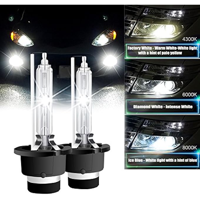RCP D2S6  A Pair D2S D2R 6000K Xenon Hid Replacement Bulb Diamond White Metal Stents Base 12V Car Headlight Lamps Head Lights 35W - Image 2