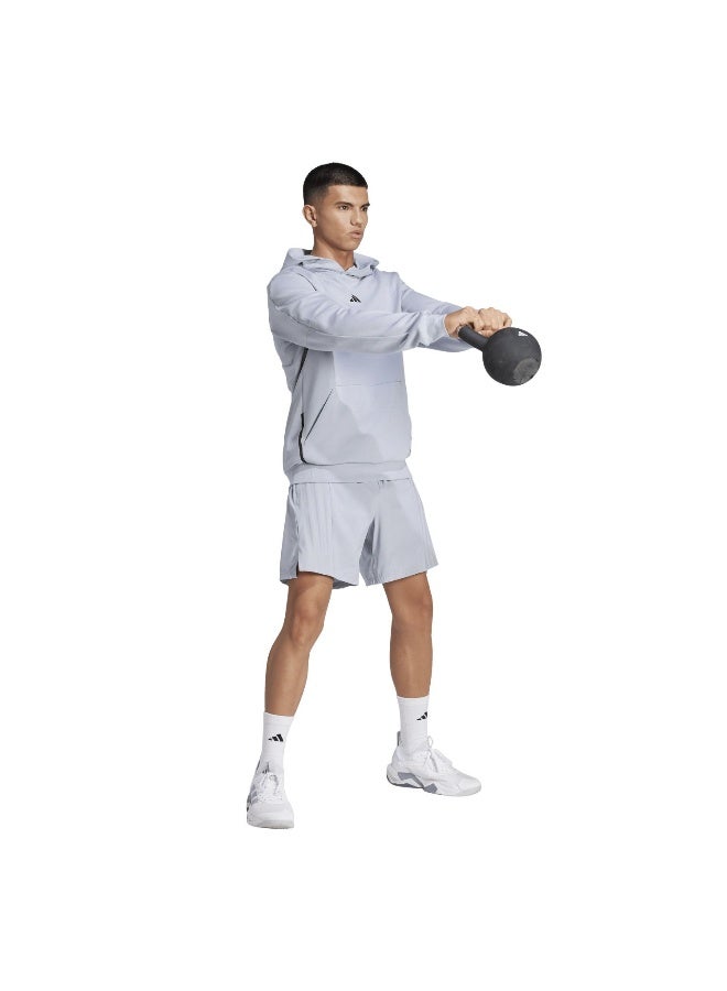 adidas هودي رمادي بغطاء رأس للرجال - Image 4