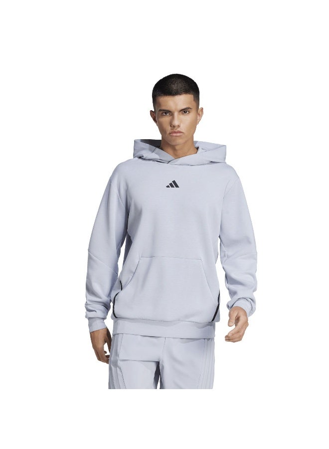 adidas هودي رمادي بغطاء رأس للرجال - Image 2