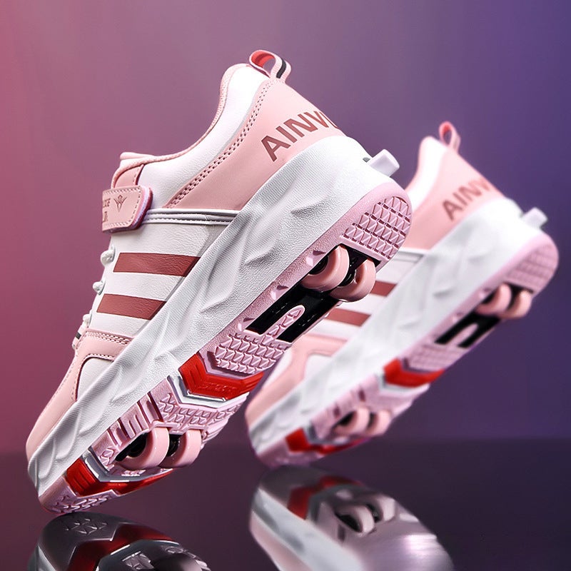 Children'S Heelys Roller Skating Girls' Shoes Internet Celebrity Four-Wheel Heelys Shoes Students' Invisible Roller Skates Shoes With Wheels - Image 5