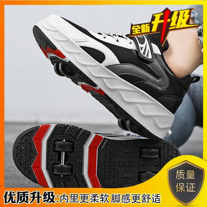 Children'S Heelys Roller Skating Girls' Shoes Internet Celebrity Four-Wheel Heelys Shoes Students' Invisible Roller Skates Shoes With Wheels - Image 1