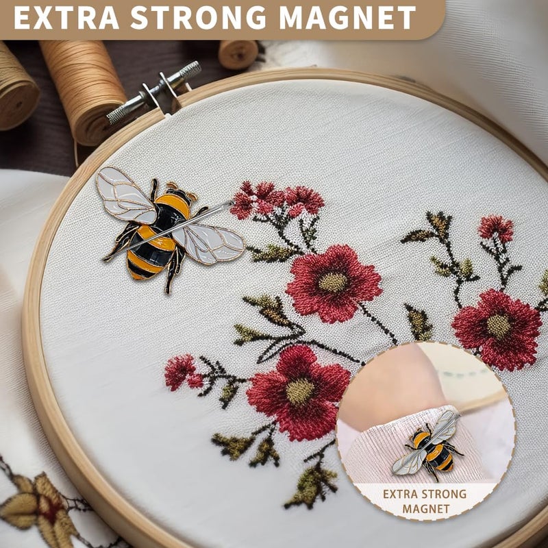 VODOZAVA Needle Minder Magnet, Magnetic Needle Minder, Needle Minders Magnetic Cross Stitch Accessories, Magnetic Needle Holder, Life Tree, Butterfly, Cats, Owl, Heart (Bee) - Image 3
