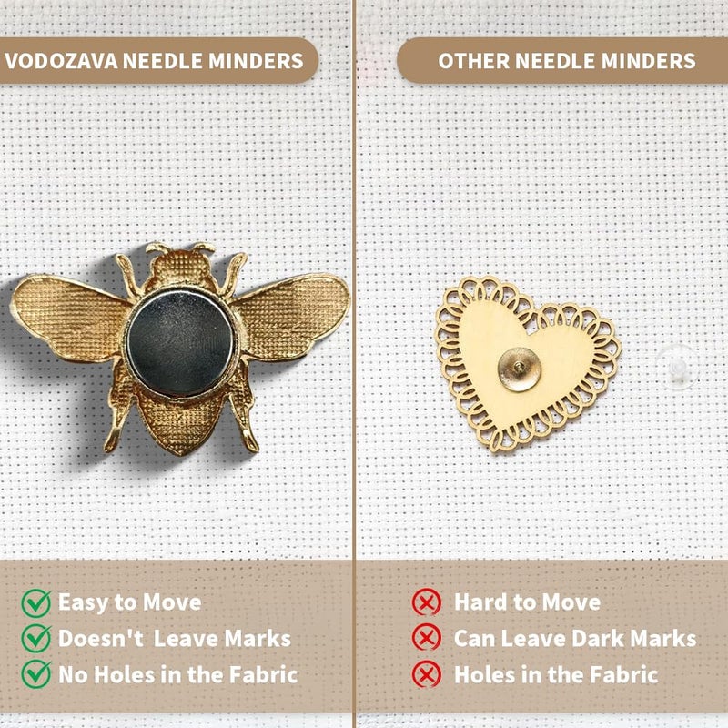 VODOZAVA Needle Minder Magnet, Magnetic Needle Minder, Needle Minders Magnetic Cross Stitch Accessories, Magnetic Needle Holder, Life Tree, Butterfly, Cats, Owl, Heart (Bee) - Image 5