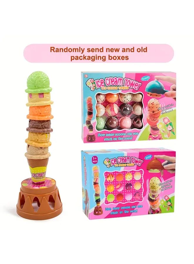 Colorful Ice Cream Stack And Splash Game Interactive Family Puzzle Toy ABS Material 1 Box - Image 1