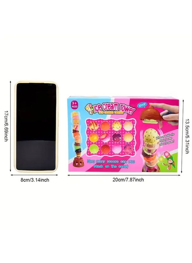 Colorful Ice Cream Stack And Splash Game Interactive Family Puzzle Toy ABS Material 1 Box - Image 3