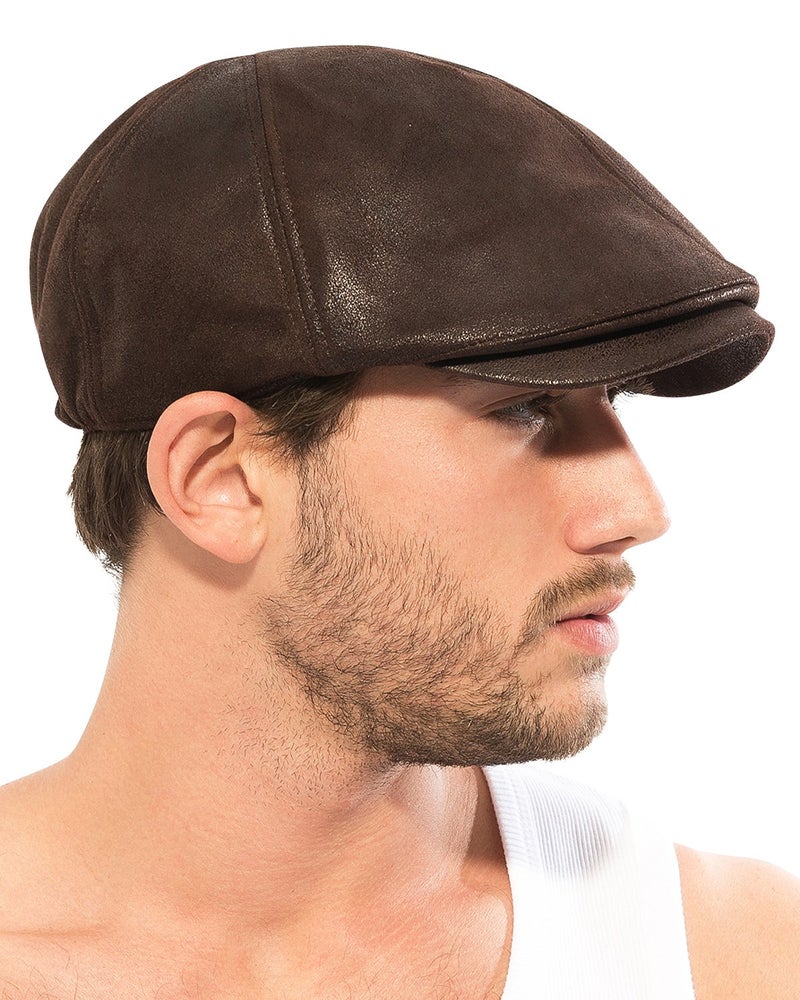 ililily Flat Cap Vintage Cabbie Hat Gatsby Ivy Irish Hunting Newsboy Stretch-fit, Dark Brown - Image 4