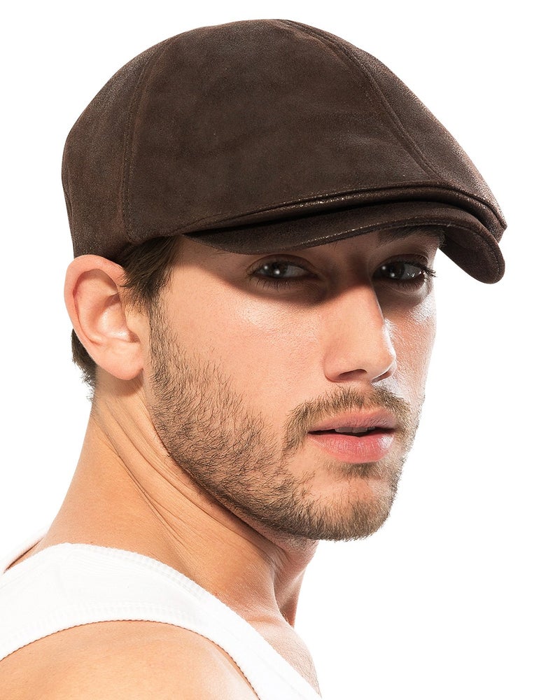 ililily Flat Cap Vintage Cabbie Hat Gatsby Ivy Irish Hunting Newsboy Stretch-fit, Dark Brown - Image 2