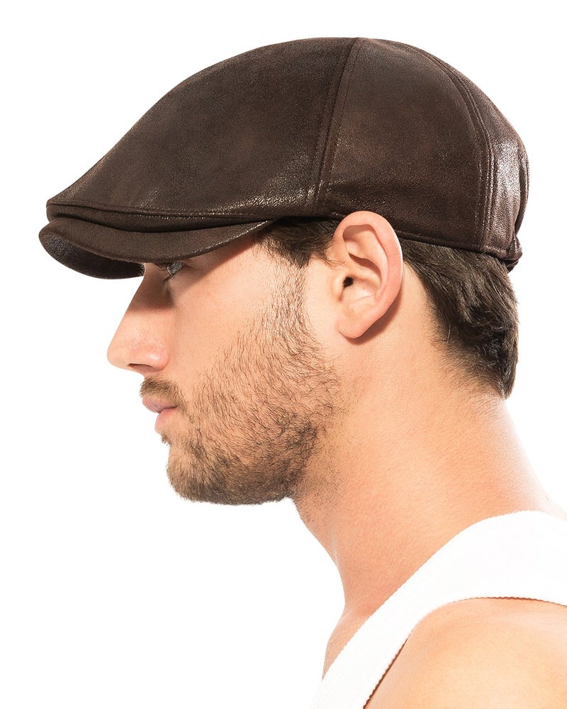 ililily Flat Cap Vintage Cabbie Hat Gatsby Ivy Irish Hunting Newsboy Stretch-fit, Dark Brown - Image 3