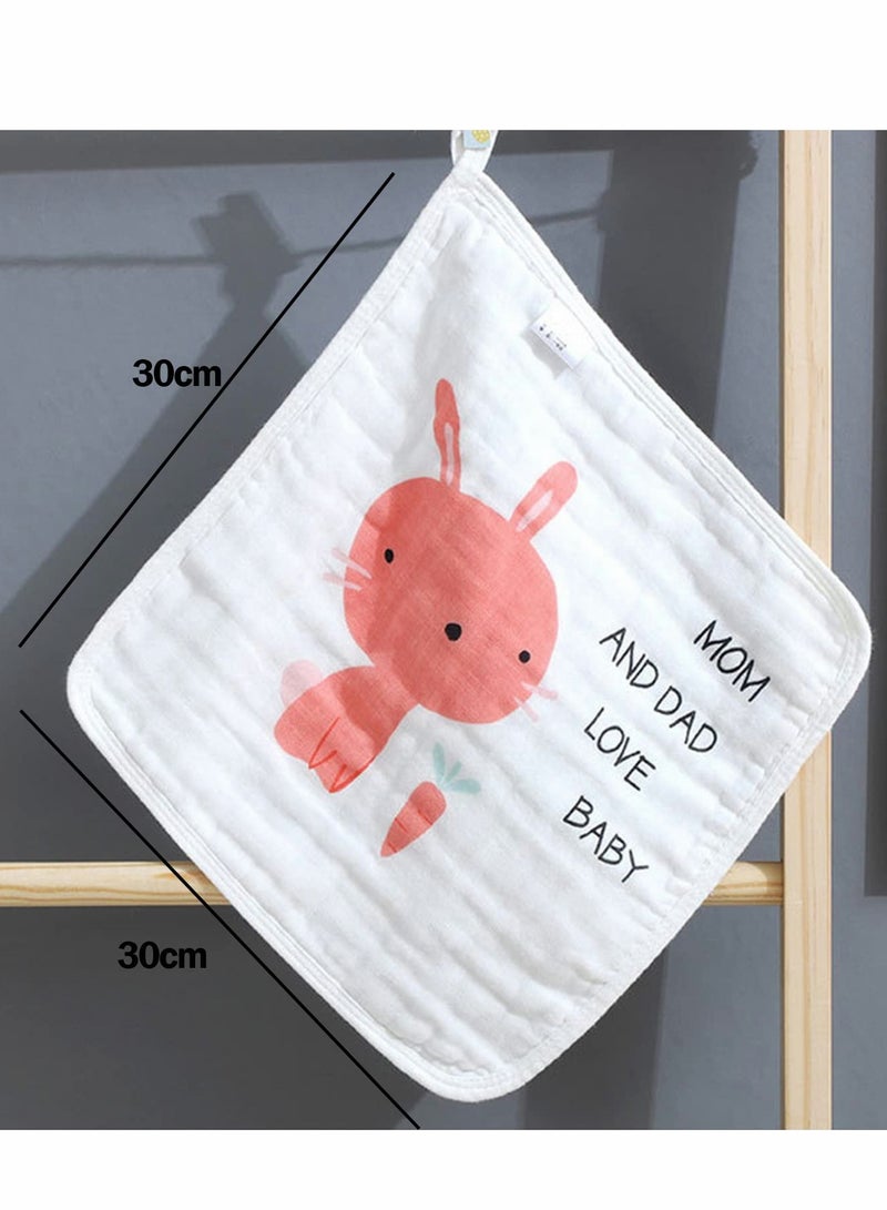 Excefore Baby Washcloths, 5 Pcs Baby Shower Washcloths Cotton Natural Soft Face Towels 30X30 CM - Image 3