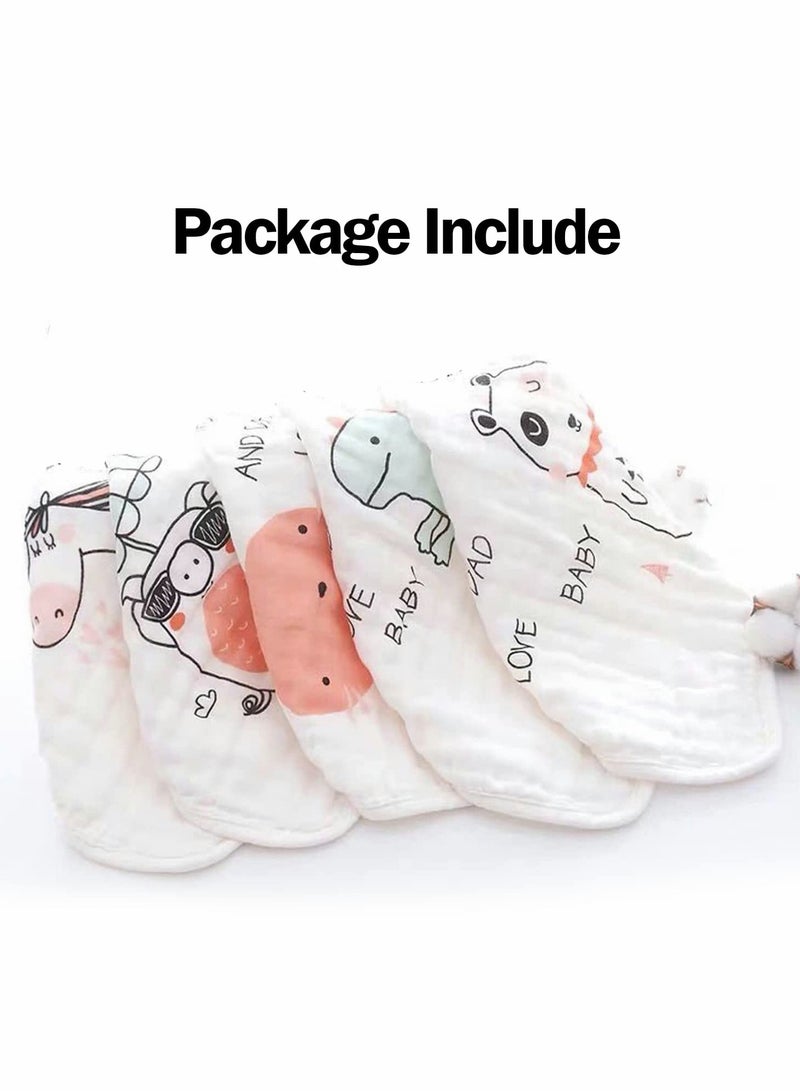 Excefore Baby Washcloths, 5 Pcs Baby Shower Washcloths Cotton Natural Soft Face Towels 30X30 CM - Image 4