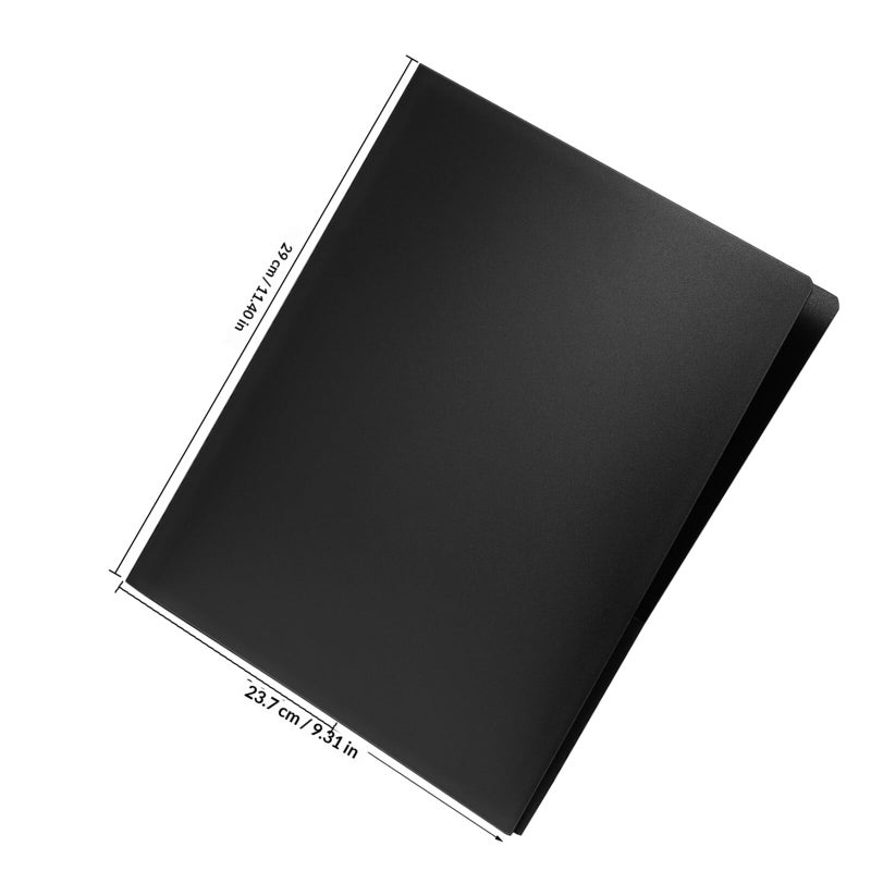 Black File Jackets 12 Pack Letter Size with Pocket and Card Slot Plastic Folder Organizers - Image 3